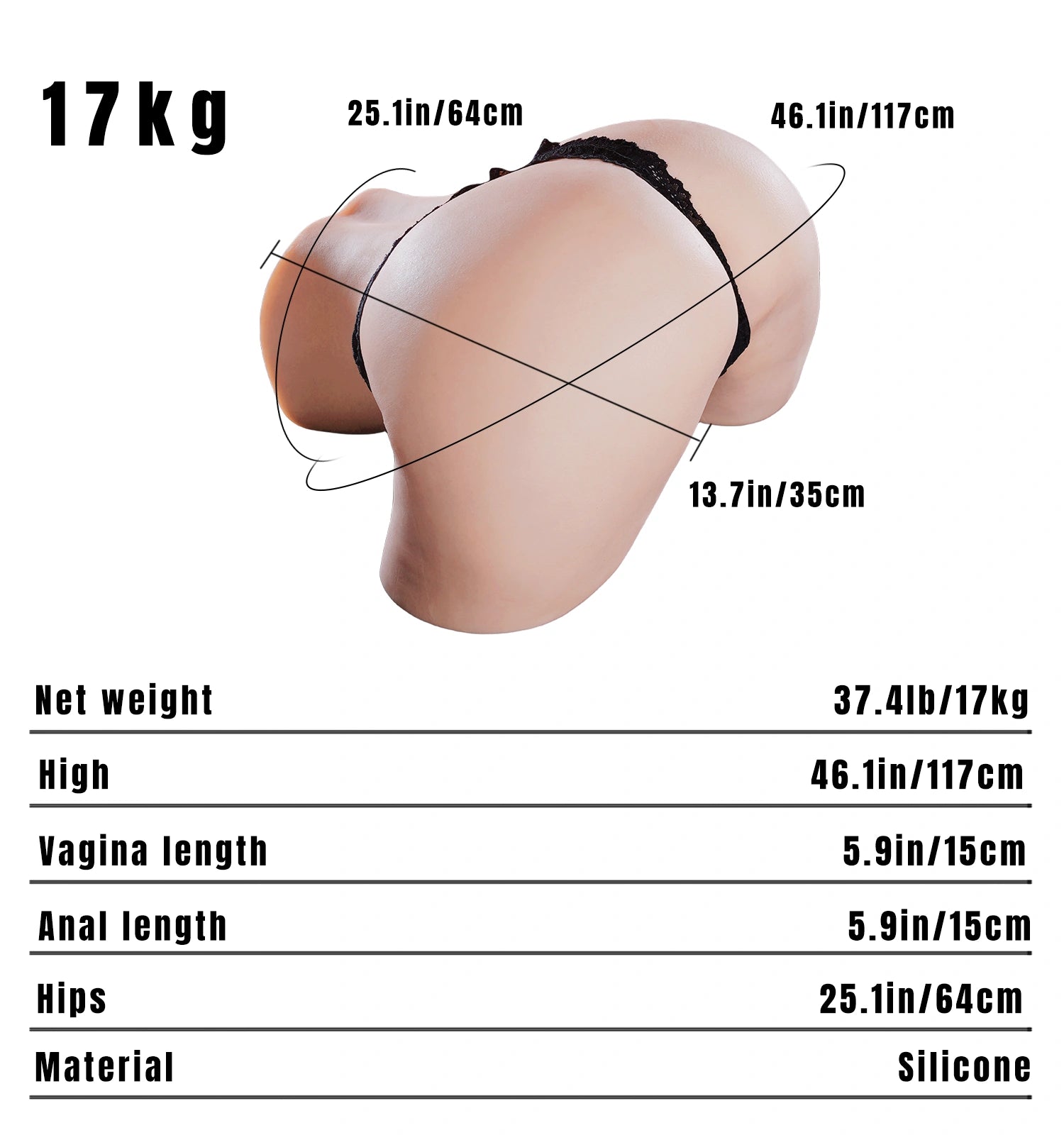 Image of Jessica :17KG Silicone Big Realistic Ass Sex Doll MRLDOLL